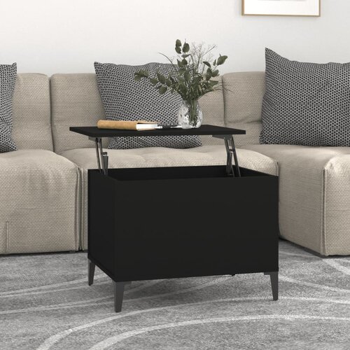 The Living Store Klubska mizica črna 60x44,5x45 cm inženirski les - Klubska Mizica, (21421411) Slike