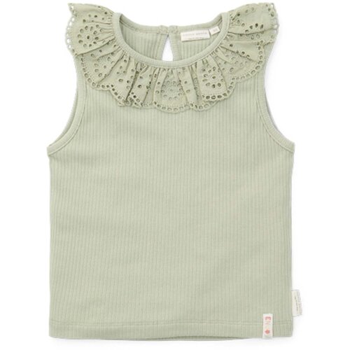 Little dutch dekliška majica brez rokavov ribbed grass green Cene