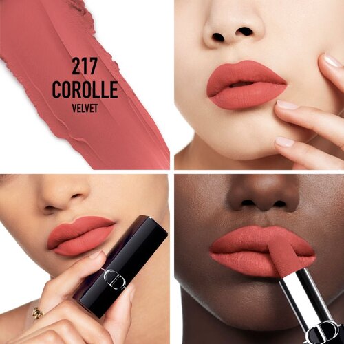 Dior Rouge dugotrajni ruž za usne punjiva nijansa 217 Corolle Velvet 3,5 g Slike