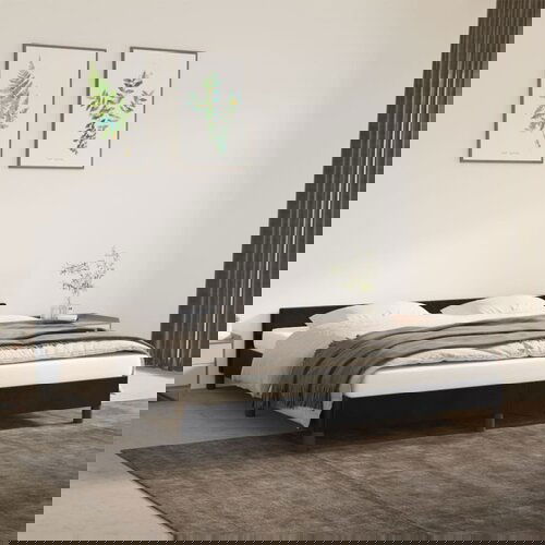 VidaXL Okvir za krevet s uzglavljem crni 180x200 cm bar&amp;scaron;unasti Slike