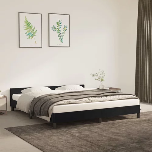 vidaXL Okvir za krevet s uzglavljem crni 180x200 cm baršunasti
