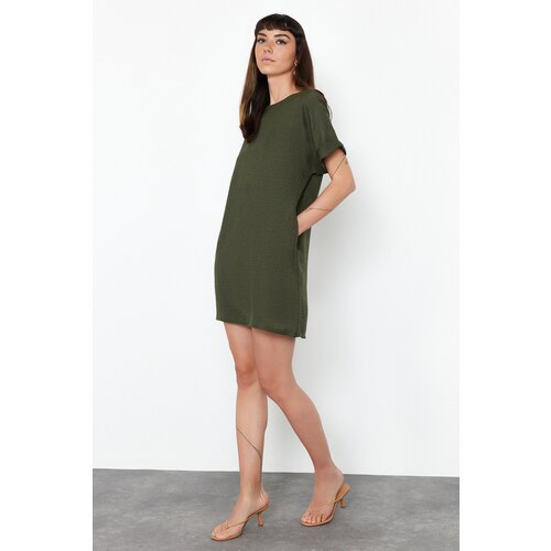 Trendyol Khaki Straight Cut Mini Woven Dress Slike