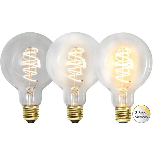 Star Trading LED filament zatemnitvena žarnica s toplo svetlobo z žarnico E27, 4 W Spiral Filament &amp;ndash; Slike