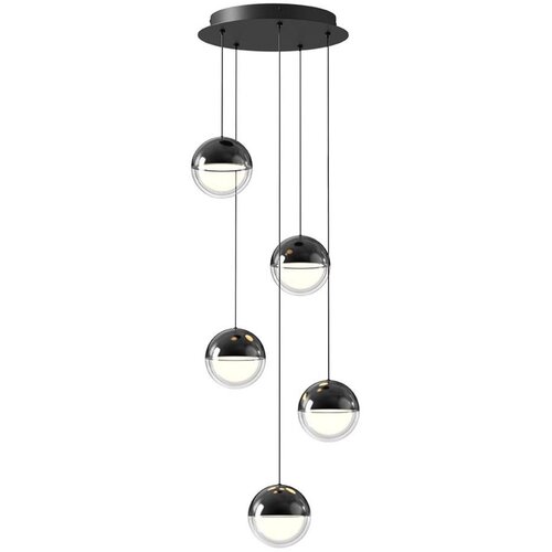  LED luster na sajli ZIREA LED/30W/230V, crne boje Slike