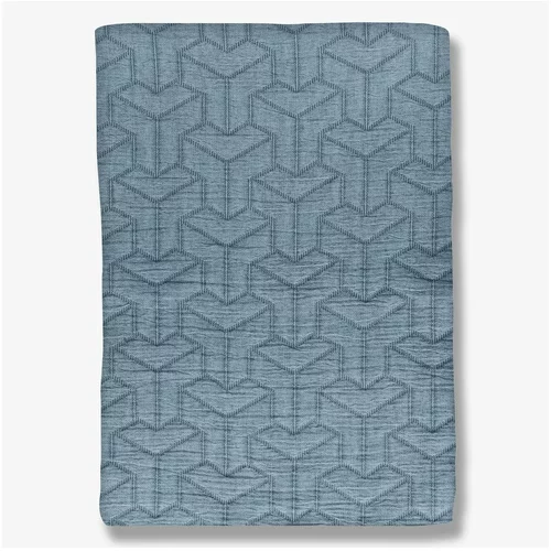 Mette Ditmer Denmark Plavi prekrivač od recikliranog pamuka za krevet za jednu osobu 140x250 cm Trio -