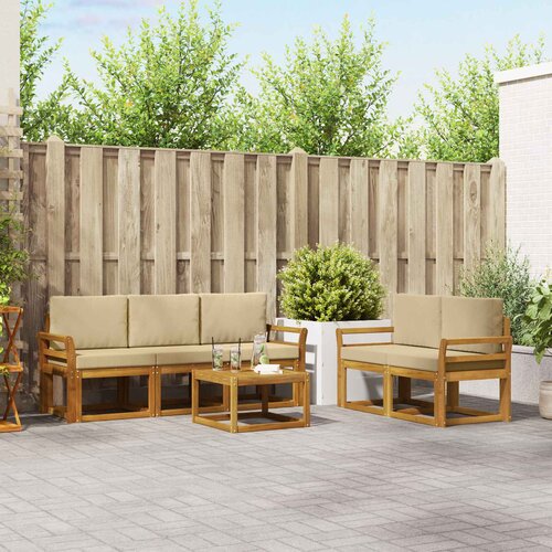  Set vanjskih sofa 6 kom. Prirodna i bež Cene
