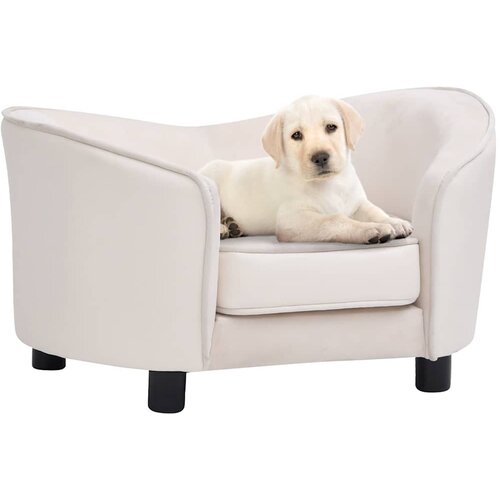 SOFA za pse krem 69 x 49 x 40 cm od pli&amp;scaron;a i umjetne kože Slike