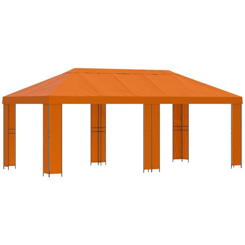 vidaXL Vrtna paviljon 6 x 3 m Oranžna Poliester in jeklo 190, (5000218953) Cene