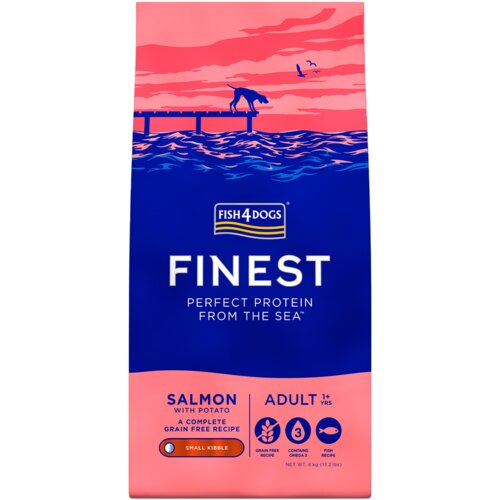 Fish4Dogs Adult - losos - majhni briketi 6 kg Cene