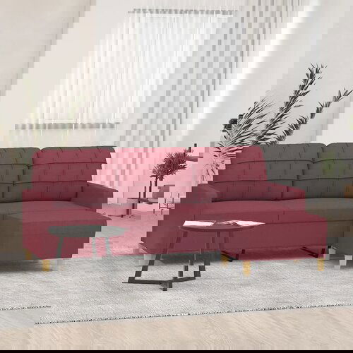 vidaXL Trosjed s tabureom crvena boja vina 180 cm od tkanine Cijene