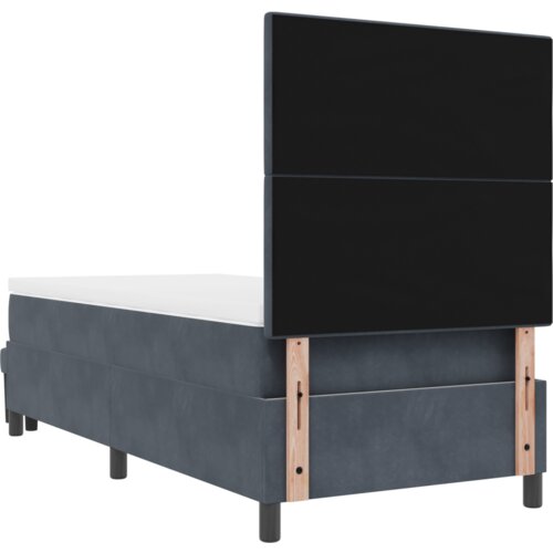 VidaXL Box Spring postelja z leži&amp;scaron;čem in klopjo temno siva 80x200 cm žamet Slike