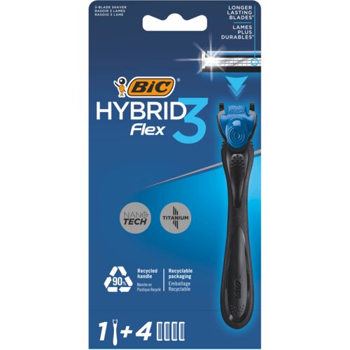 Bic Bik Men 3 Fleks Hibrid - briјač + 4 rezervna sečiva Slike