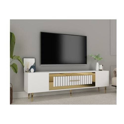 Hanah home Hanah TV ormarić za dom Decolp3, 150x48,2x29,6 cm, bijelo-zlatna boja Cene