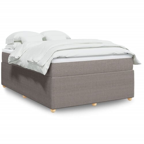 vidaXL Box spring postelja z vzmetnico taupe 140x190 cm blago Cene