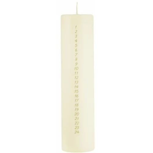 Unipar Krem bela adventna sveča s številkami, čas gorenja 98 h