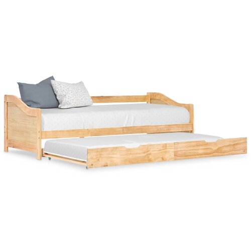 VidaXL Izvlečni posteljni okvir iz borovine 90x200 cm Slike