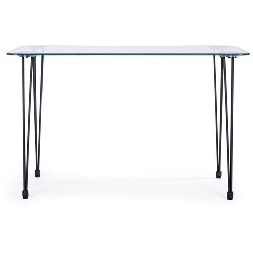 BIZZOTTO Pisalna miza s stekleno mizno plo&amp;scaron;čo 60x120 cm Rondo &amp;ndash; Slike