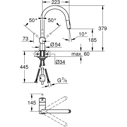 Grohe kuhinjska armatura enoročna Minta 32321002 Slike