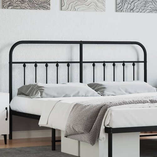 VidaXL Kovinsko posteljno vzglavje črno 160 cm Slike