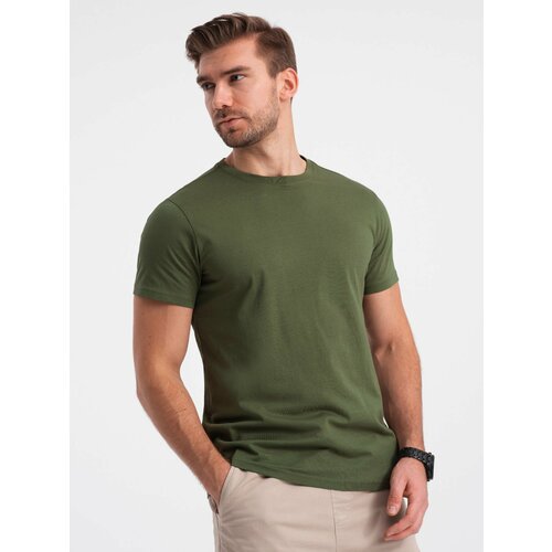Ombre Classic BASIC men's cotton T-shirt - olive Slike