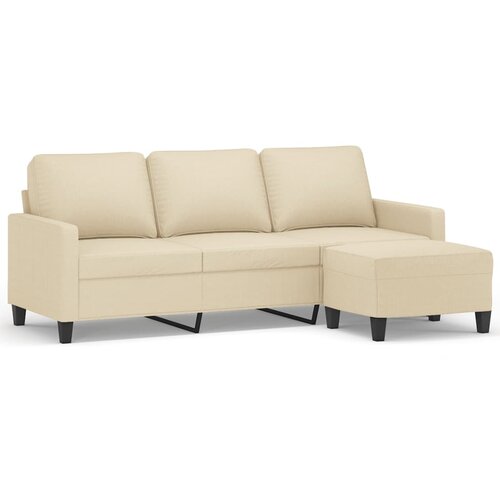 Maison Chic kavč - Sofa - Kanape trosed s stolčkom za noge krem 180 cm blago, (21727598) Cene