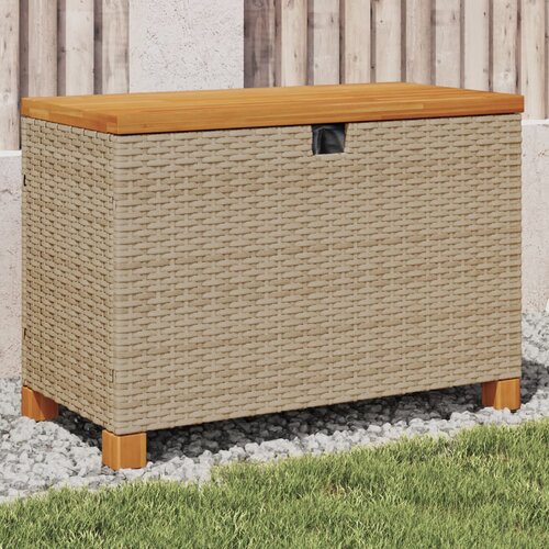 VidaXL Vrtna &amp;scaron;katla za shranjevanje bež 80x40x48 cm PE ratan akacija Slike