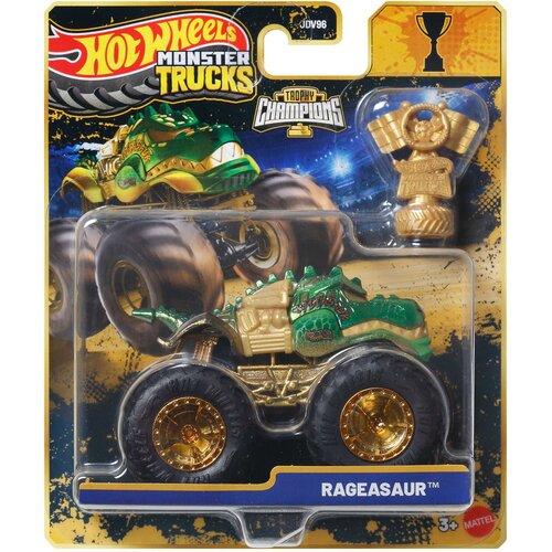 Mattel Hot Wheels Monster Trucks: Rageasaur - šampionski monsterski autić s peharom 1/64 - Cene