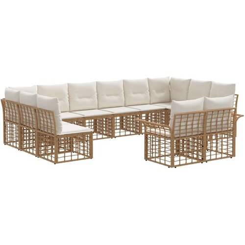  Set vanjskih sofa 12 pcs Prirodna i krema bijela Poliester Cijene