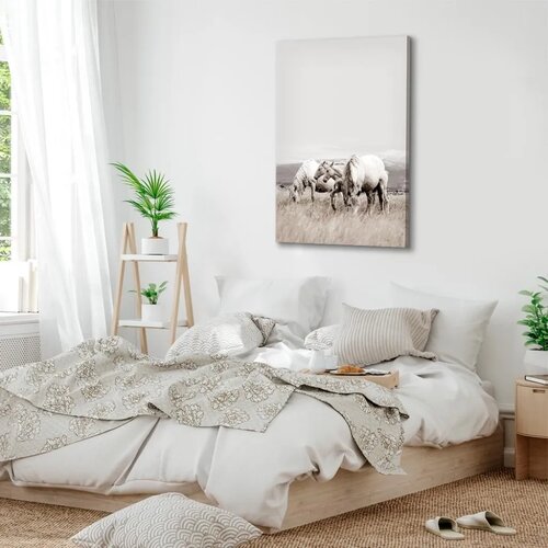  Slika - White Horses (1 Part) Vertical 20x30 Na talijanskom platnu Slike