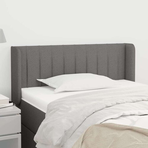  Vzglavje z u&amp;scaron;esi temno sivo 103x16x78/88 cm blago, (20739495) Slike