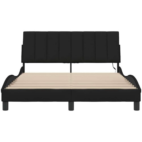  Okvir za krevet bez madraca crni 140 x 190 cm od tkanine Slike