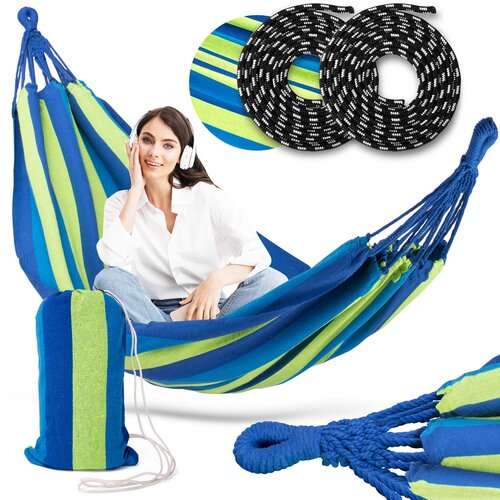 Janshop Malaga dvojno modro-zeleno sofistično visečo mrežo, (21095461) Cene