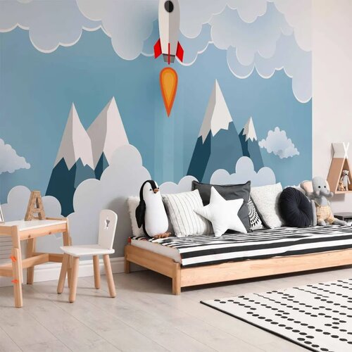  Foto tapeta - Rocket in the Clouds 200x140 Premium Slike