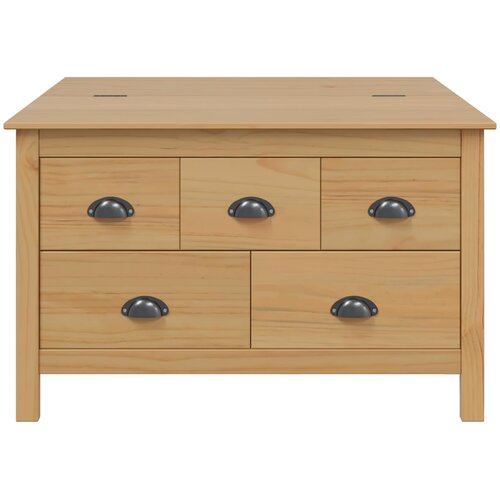 Kava Stol s ladicama HILL Medeno smeđa 79.5 x 79.5 x 49 cm Slike