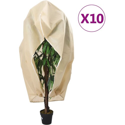 vidaXL Koprena za rastline iz flisa z zadrgo 10 kos 70 g/m² 1,55x1,55m Cene