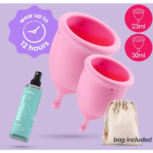 Crushious MINERVA S + L MENSTRUAL CUPS WITH POUCH AND TOY CLEANER 150 ML