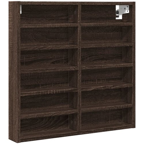  Vitrina boja smeđeg hrasta 60x8,5x58 cm od konstruiranog drva Slike