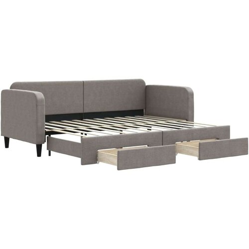  Dnevni krevet na razvlačenje smeđesivi 80 x 200 cm od tkanine Slike