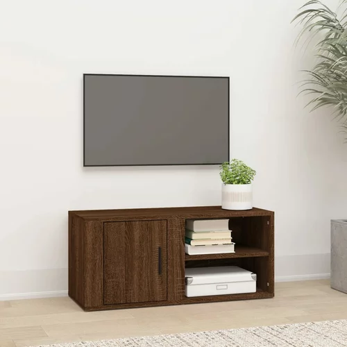 vidaXL TV omarica rjav hrast 80x31,5x36 cm inženirski les