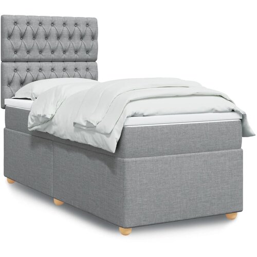 The Living Store Box spring postelja z vzmetnico svetlo siva 80x200 cm blago - Box Spring Postelja, (21428170) Cene