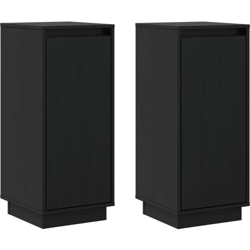 Maison Chic Komoda - Predalnik 2 kosa črna 31,5x34x75 cm trdna borovina, (21718655) Cene