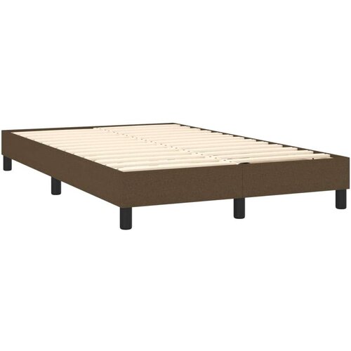  Krevet s oprugama i madracem LED tamnosmeđi 120x190 cm tkanina Slike