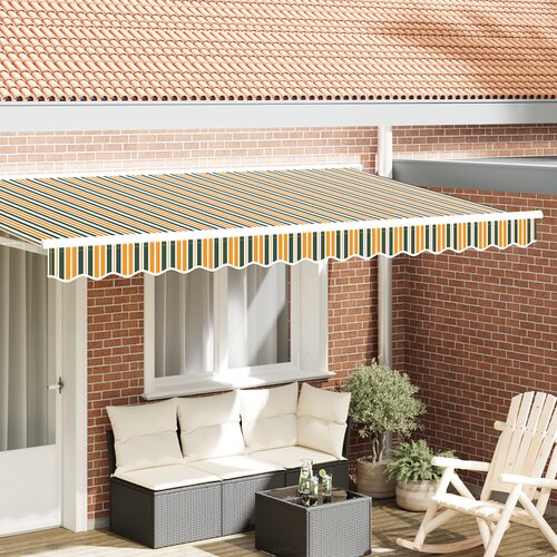 vidaXL tenda valance za 4 m okvir Zelena in rumena 3.8x0.2 m Cene