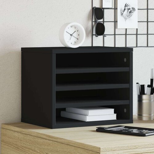  Organizator za radni stol crni 36x26x29 5 cm konstruirano drvo Slike