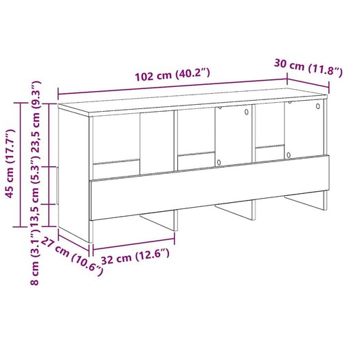  Polica za časopise Staro drvo 102 x 30 x 45 cm Slike