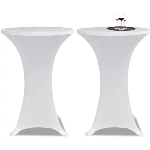 vidaXL Bijeli rastežljiv stolnjak za stolove Ø80 2 kom