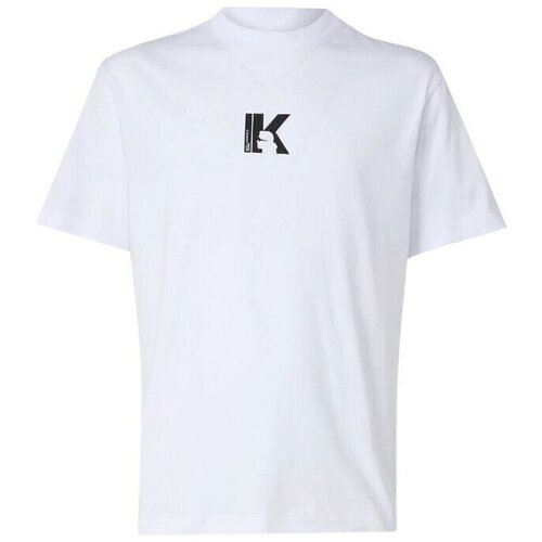 Karl Lagerfeld Majice s kratkimi rokavi A1M17044 REG SS K LOGO Bela Cene