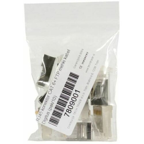 Digitus RJ45 konektor CAT.6+ FTP mehki kabel (pak/10) AK-219603 (pak/10) Cene