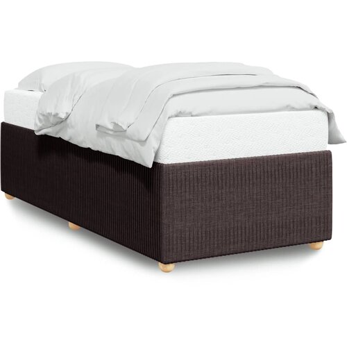Maison Chic Posteljni okvir - Enojna postelja - Postelja za odrasle brez vzmetnice temno rjav 90x200 cm blago-J7787, (21766789) Slike