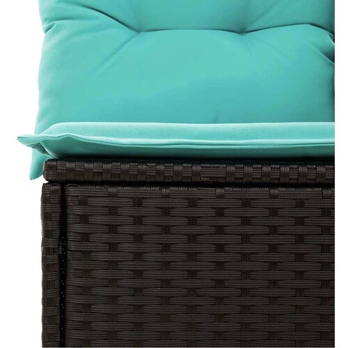  Vrtna garnitura - 6-dijelni set vrtnih sofa s jastucima crni od poliratana bagrem - Crna 1 Slike